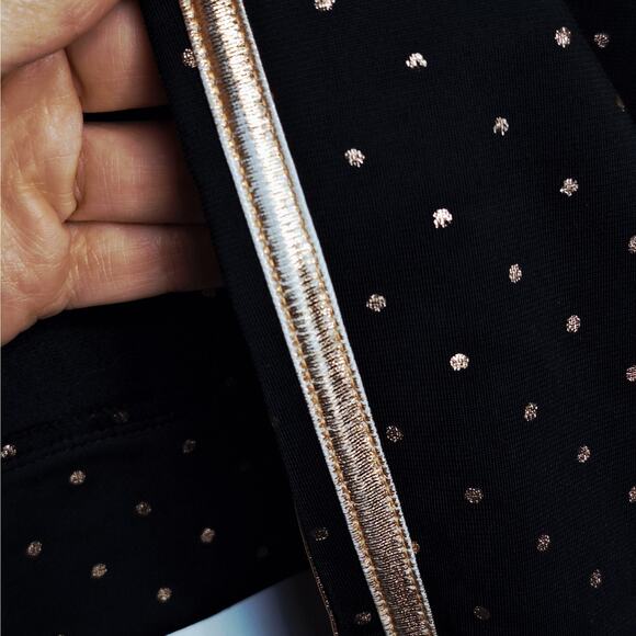 Adidas Kids Polka Dot Tracksuit Girls 6 Black Rose Gold Sweatsuit Outfit Holiday - Picture 7 of 13